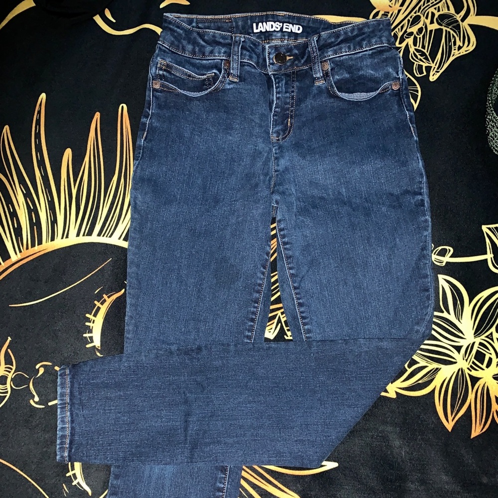 Chase Bank Land’s End Jeans Skinny Ankle Mid-Rise